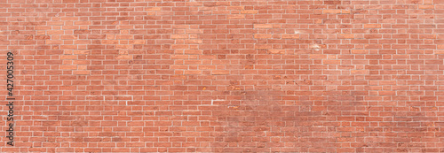 Red brick wall panoramic texture background