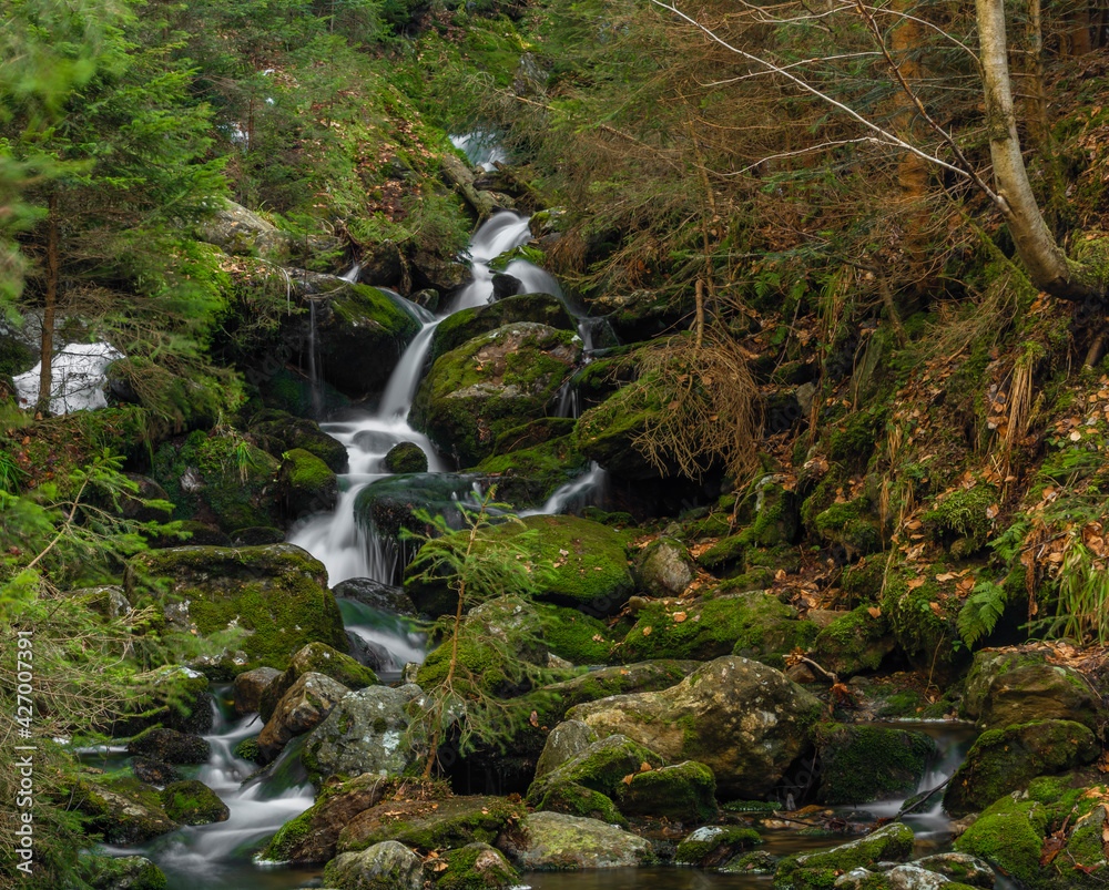 Cerna strz waterfall on Cerny creek in Sumava national park Cerna strz waterfall on Cerny creek in Sumava national park