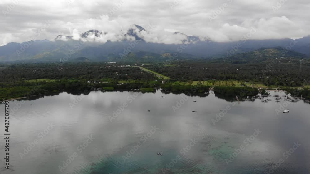 Lake fish farm. Bali, Indonesia. Top view Lake fish farm. Bali, Indonesia. Top view