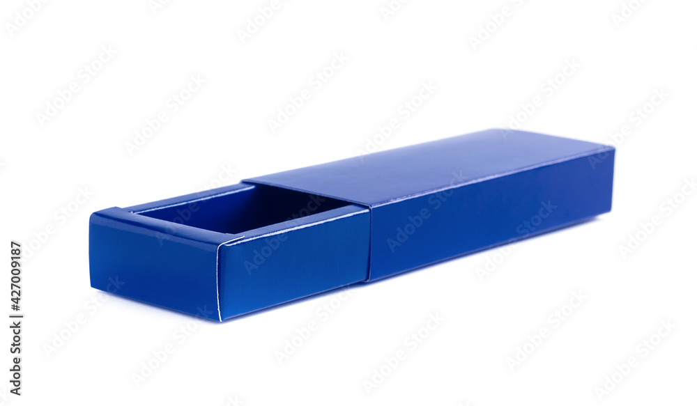blank blue cardboard paper slide box for product design mockup Stock Photo Adobe Stock