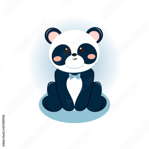 Panda bear baby boy greeting card