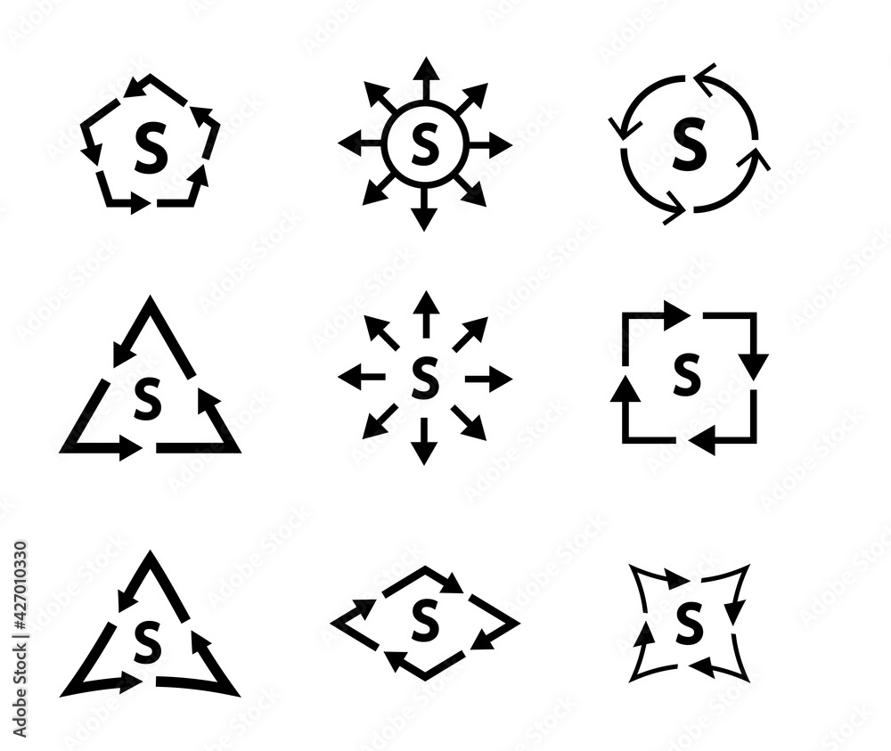Full service and Recycle icon and symbol, vector Full service and Recycle icon and symbol, vector