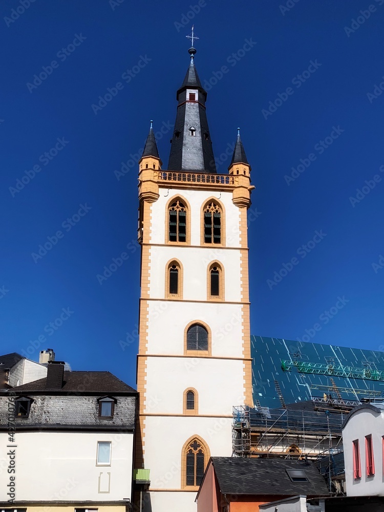 St. Gangolf church tower - the tallest in Trier, Rhineland-Palatinate, Germany