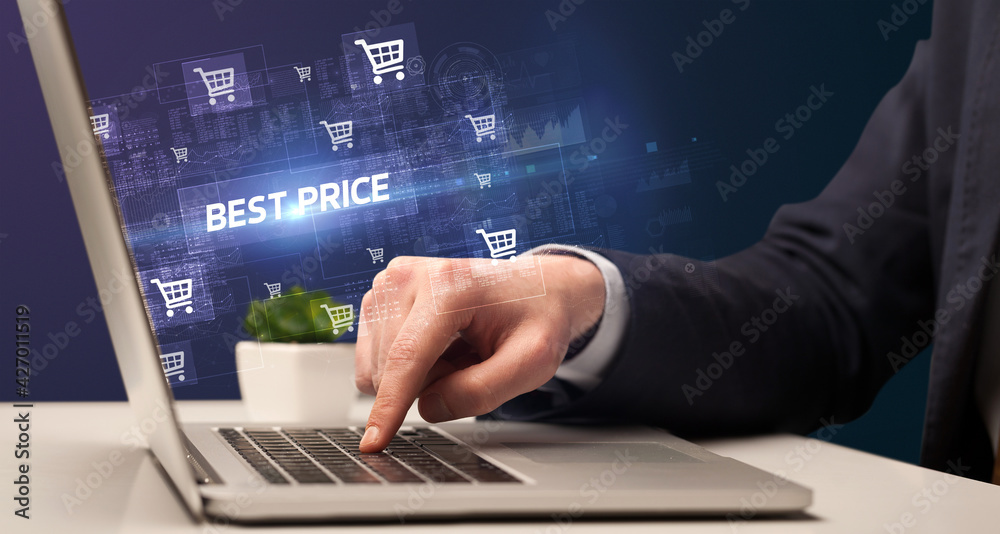 Businessman working on laptop concept Businessman working on laptop concept