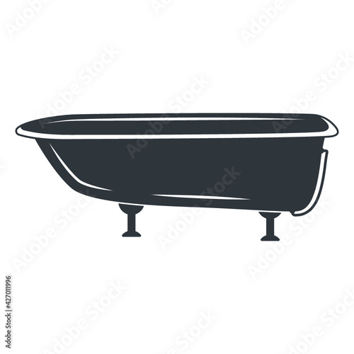 Bathtub Symbol, Bathtub Silhouette, Baht icon, Shower icon, Old Bathtub, Tub, Hot bath, Bath tub silhouette, for silhouette