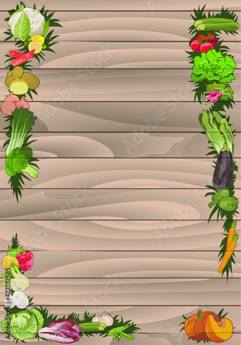 Vegetables frame Vertical