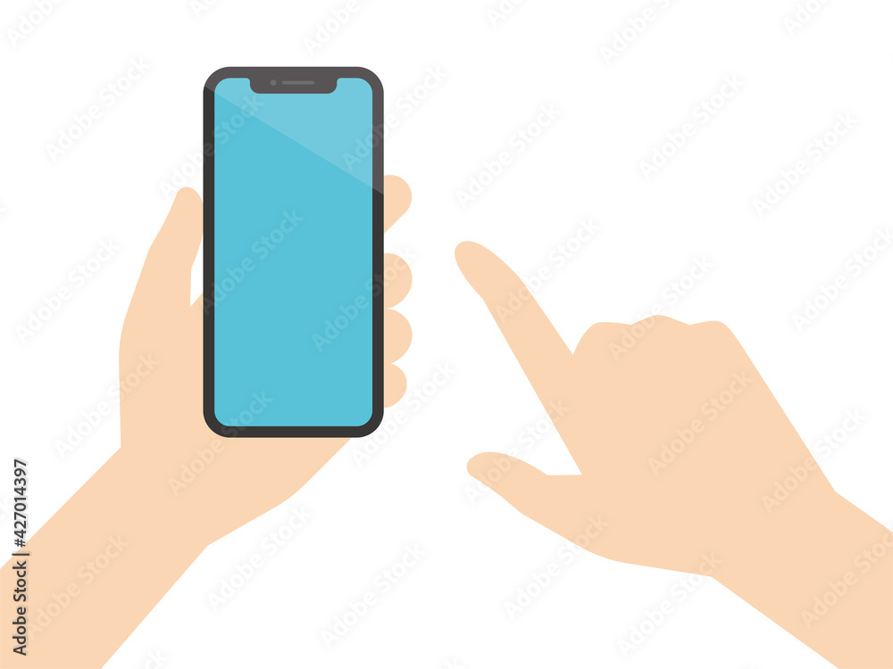 Hand holding a mobile phone スマホを持つ手