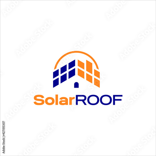 Solar Roof Energy With Abstract House Logo Design Vector for Architecture Industry Template Ideas