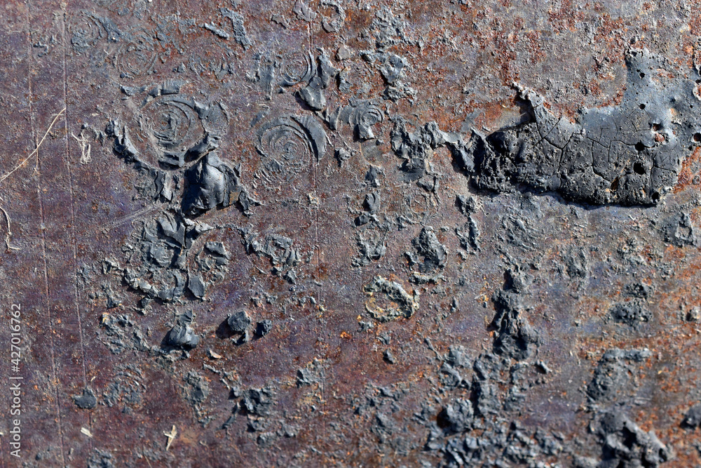 Fototapeta premium Rusty iron background with speckles and dirt