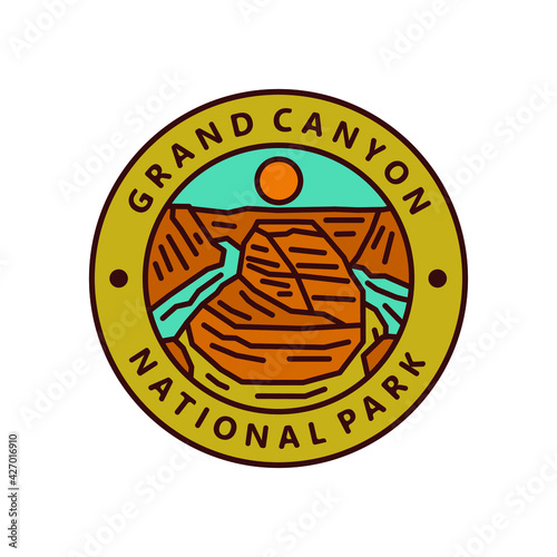 Grand Canyon national park badge illustration
