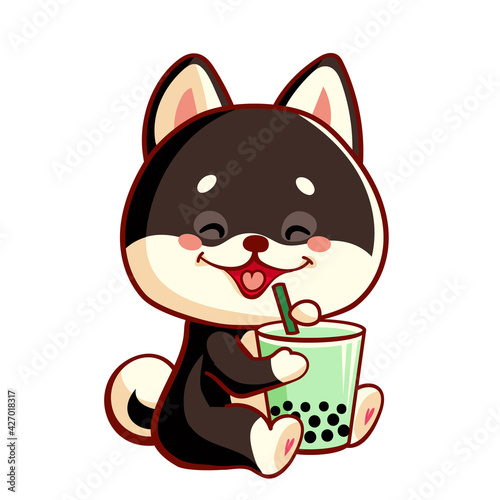 Cartoon cute Shiba Inu, vector