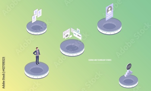 Science and technology studies concept on abstract design photo