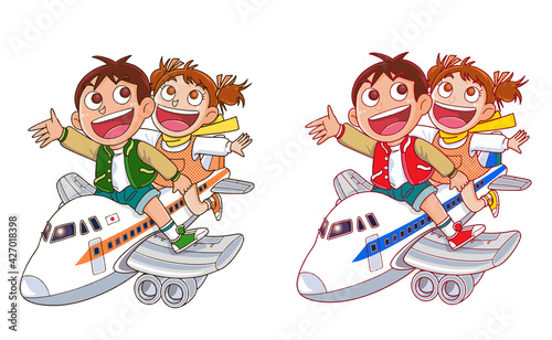 飛行機,少年少女