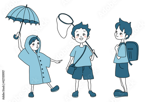 Boys illustrations vector 02