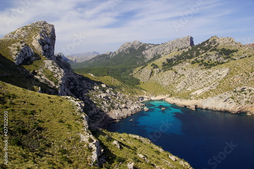 El Fumat, with Cala Figuera (bay on Cap Formentor) below - Mallorca (Spain)