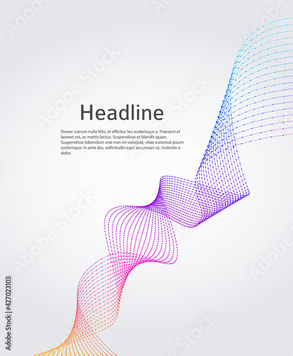 Design elements. Wave of many lines. Abstract vertical wavy stripes on white background isolated. Creative line art. Vector illustration EPS 10. Colourful waves with lines created using Blend Tool