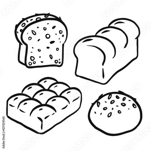graphic bread in doodle style