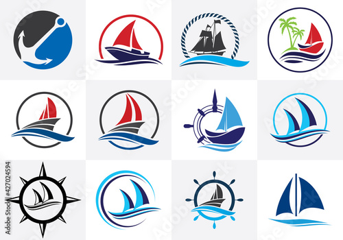 Cruise Or Ship Logo Sign Symbol Vector Icon.