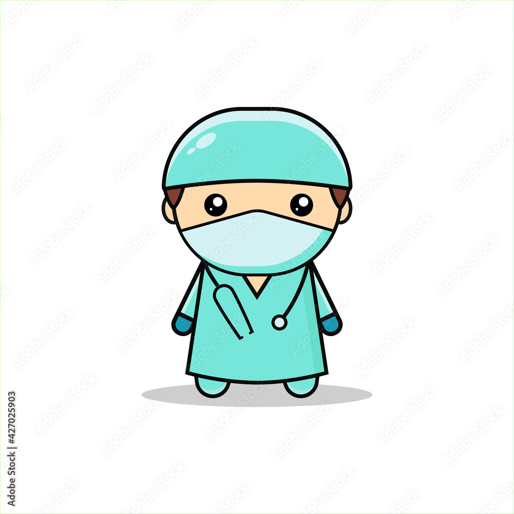 Kawaii illustration doctor vector graphics Kawaii illustration doctor vector graphics