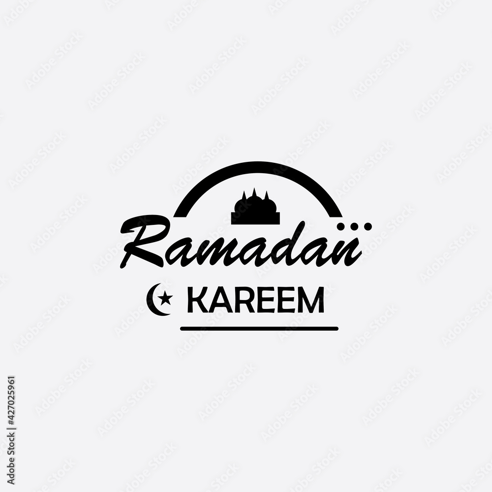 Fototapeta premium Ramadan decorations, lantern illustrations, Muslim design quotes