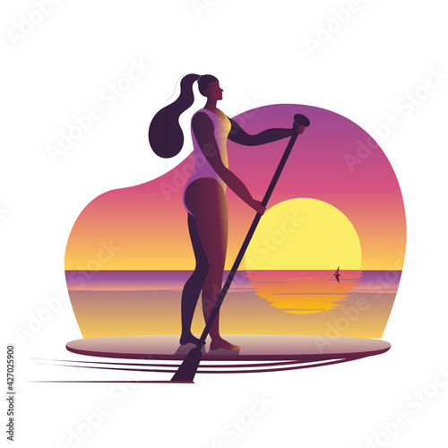 Vector icon in a flat style on the theme of surfing. Vector icon on the theme of surfing.