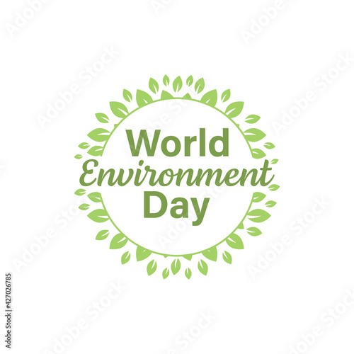 World environment day lettering vector design template