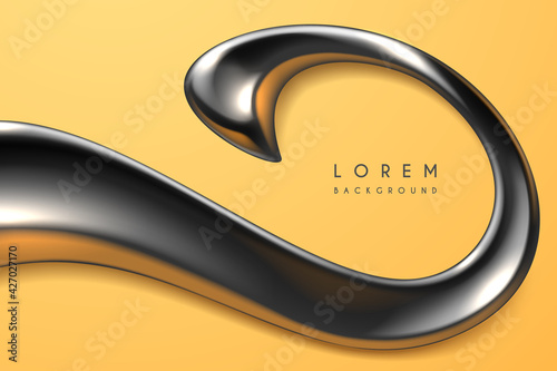 Elegant abstract wave on yellow background
