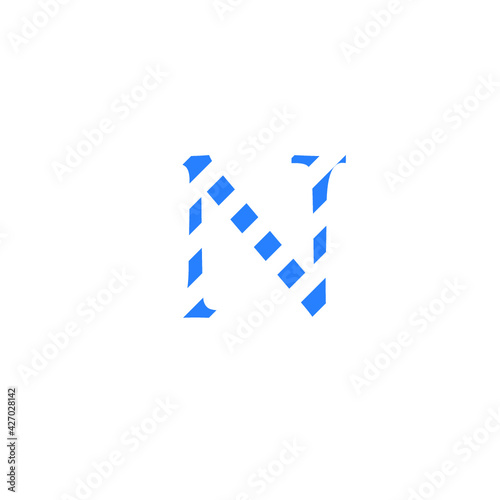 letter N camouflaged with vector background