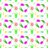 Seamless pattern tulip. Vector illustration.