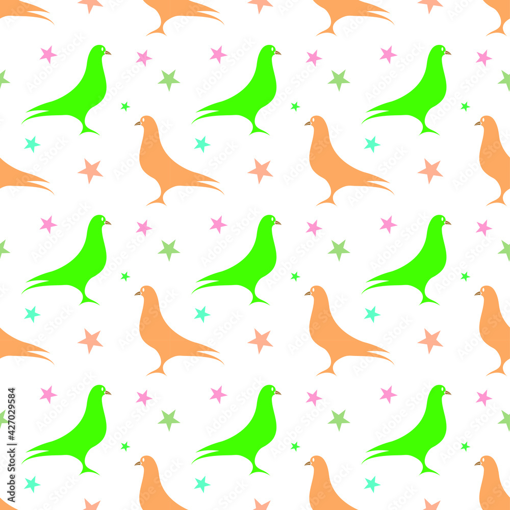 Naklejka premium Seamless pattern bird, vector illustration.
