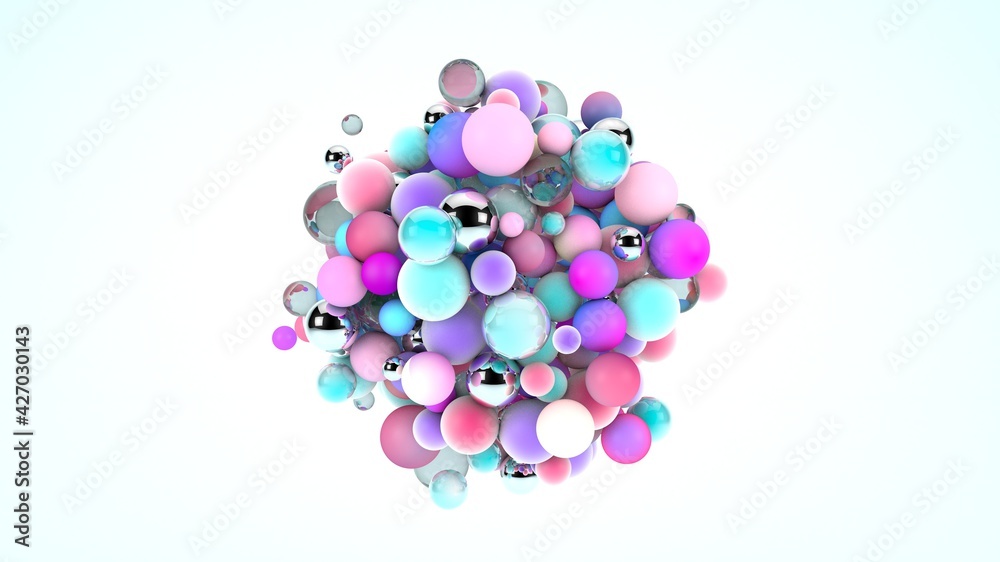 Diseño abstracto de esferas de colores. Combinación de colores en ilustración realista. Fondo de pantalla Diseño abstracto de esferas de colores. Combinación de colores en ilustración realista. Fondo de pantalla