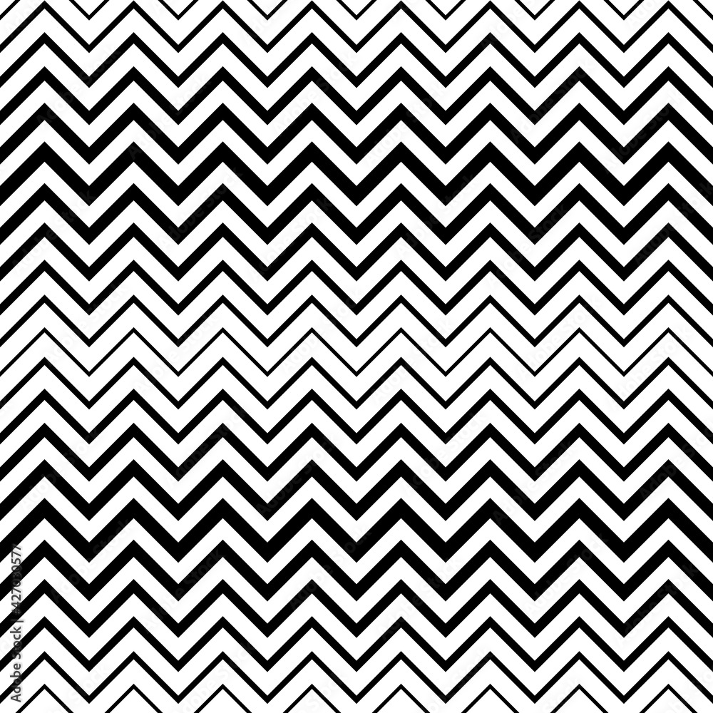 Fade chevrons. Seamless pattern. Gradient halftone background with chevron pattern for design prints. Gradation transition shevron. Monochrome black and white texture. Overlay effect patern. Vector 