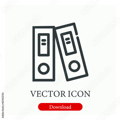 File storage vector icon.  Editable stroke. Linear style sign for use on web design and mobile apps, logo. Symbol illustration. Pixel vector graphics - Vector © Rovshan