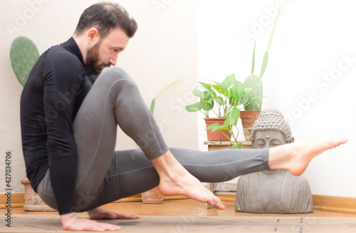 yoga meditation in comfort zone at home