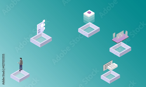 Assertiveness concept on abstract design