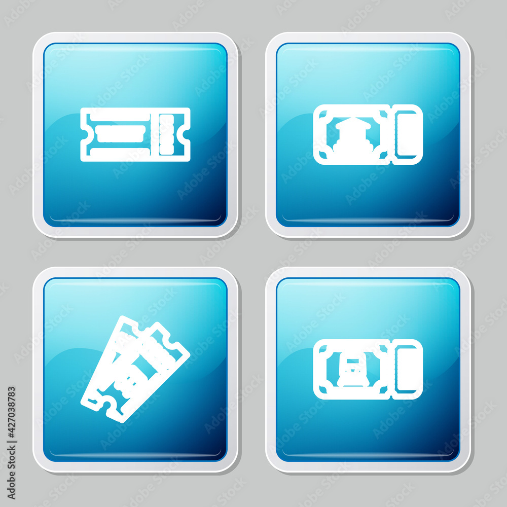 Set line Ticket, Museum ticket, Bus and Train icon. Vector Set line Ticket, Museum ticket, Bus and Train icon. Vector