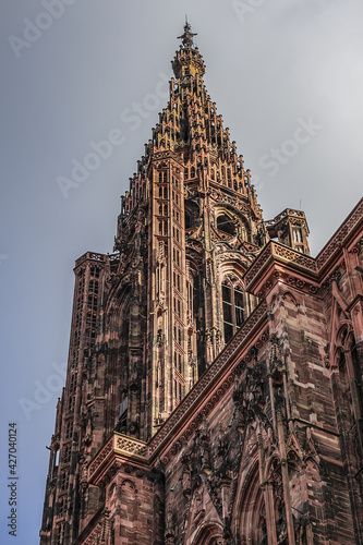 Strasbourg Cathedral (Cathedral of Our Lady of Strasbourg or Cathedrale Notre-Dame de Strasbourg, 1015 - 1439) - Roman Catholic cathedral in Strasbourg, Alsace, France. 