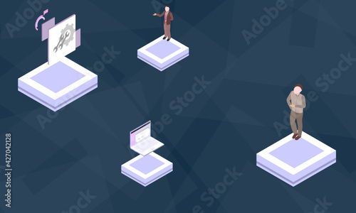 Anticipatory socialization concept on abstract design