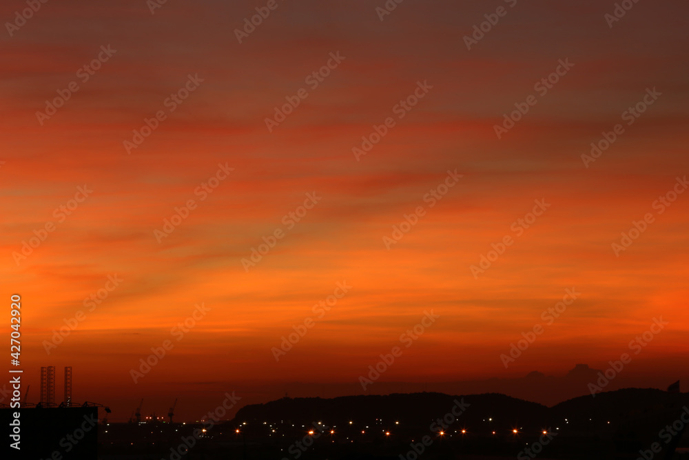 Sky and clouds after sunset,twilight sky background.