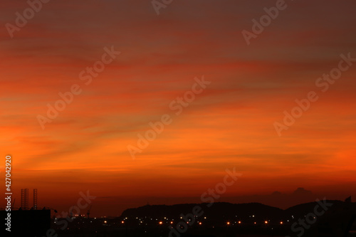 Sky and clouds after sunset,twilight sky background.