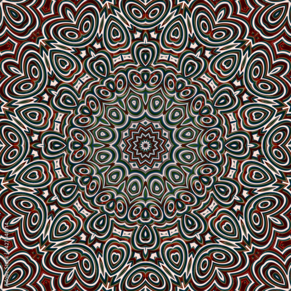 Repeating background of colored patterns