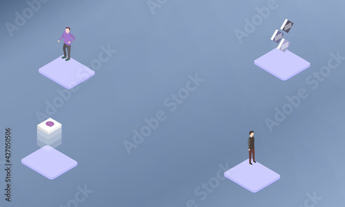 Crowd manipulation concept on abstract design