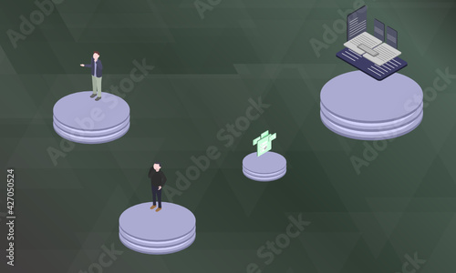 Crowd psychology concept on abstract design