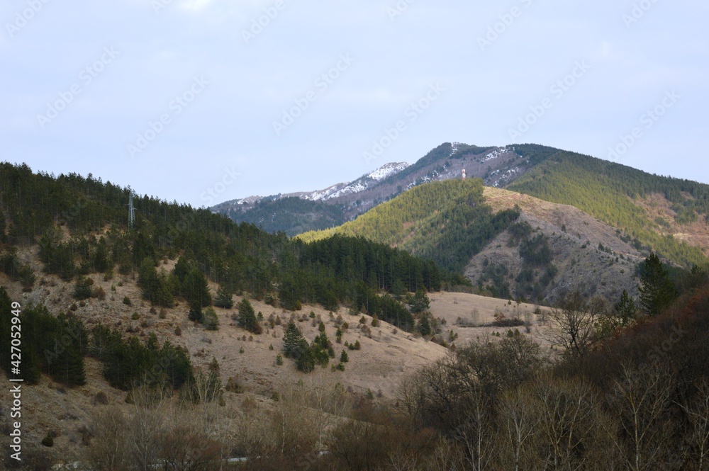 high mountains under the snow in the spring high mountains under the snow in the spring