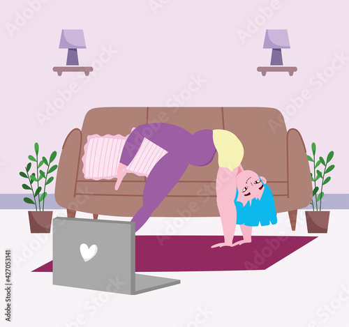 woman practicing yoga