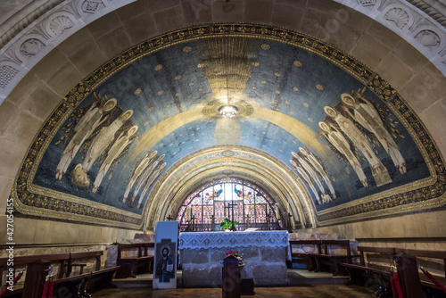 Mount Tabor. Israel. January 27  2020  Interior of the Transfiguration Church on Mount Tabor