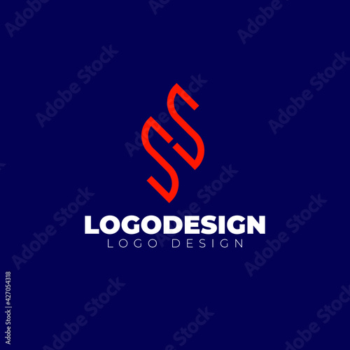 SS letter logo design minimal and modern logotype vector template