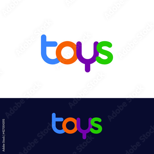 Toys letter minimal logo design modern logotype for kids vector template