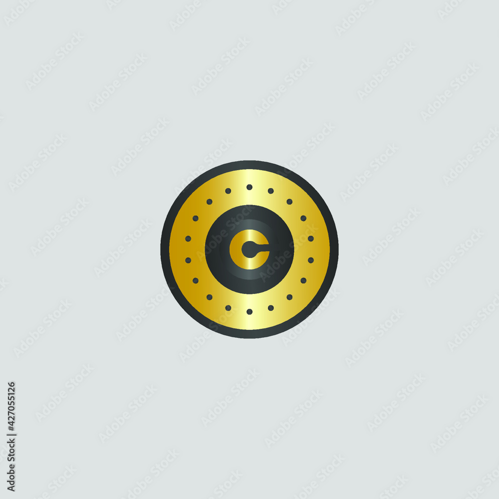 C Letter Golden Iconic Monogram Vector Logo Design Template Stock ...