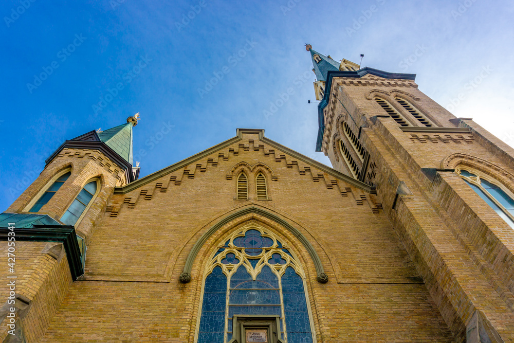Fototapeta premium 211 years old United Church in Richmond Hill, Ontario, Canada - constructed in 1810.